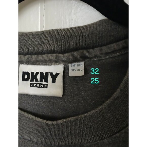 Vintage DKNY Spellout Graphic T Shirt Adult OSFA Cotton Made USA Short Sleeve - Picture 10 of 12